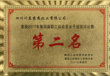 2017.4我司荣获2017年第四届职工运动员女子组拔河比赛第二名